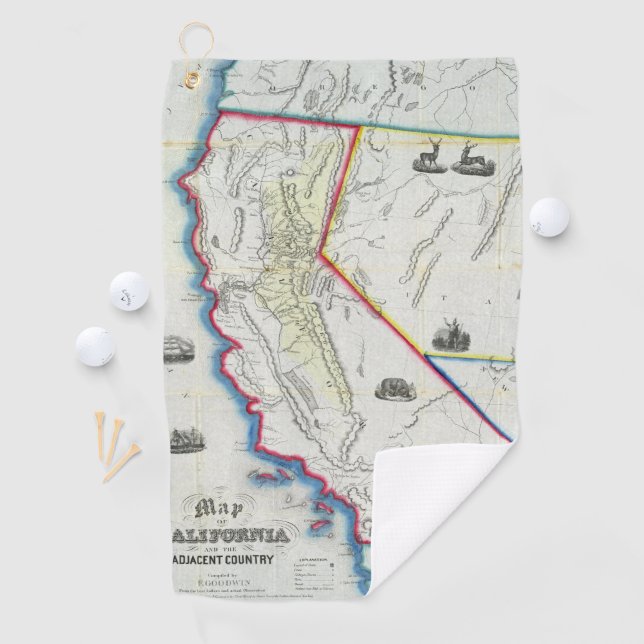 Toalla De Golf Mapa de California 2 (In situ)