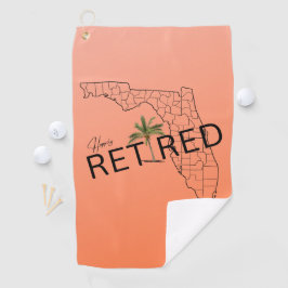 Toalla De Golf Mapa de Florida felizmente retirado y palmera trop