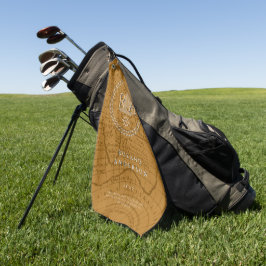 Toalla De Golf Mapa de Monograma de Cuerda Náutica Marrón