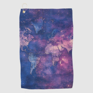 Toalla De Golf Mapa del mundo de la vieja morada celestial (10)
