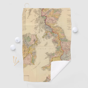 Toalla De Golf Mapa hidrográfico, islas británicas