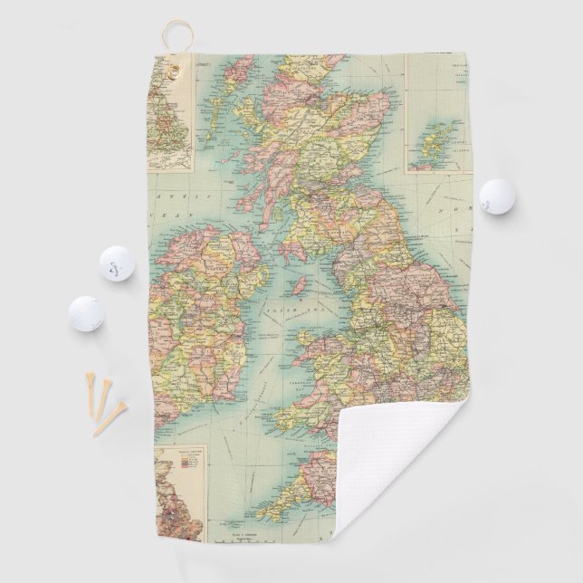 Toalla De Golf Mapa político de las islas británicas (In situ)