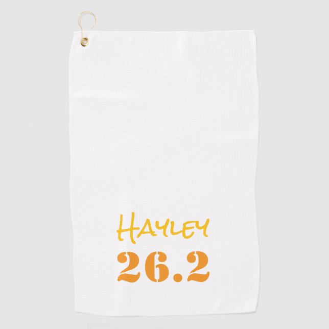 Toalla De Golf Maratón 26.2 NOMBRE Deportes Atléticos (Anverso)