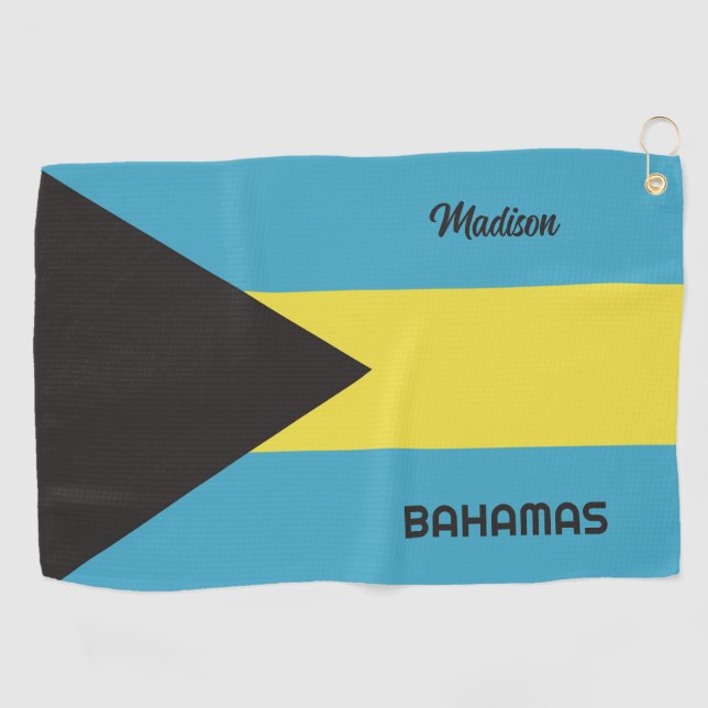 Toalla De Golf Marca de Bahamas de nombre personalizado (Horizontal)