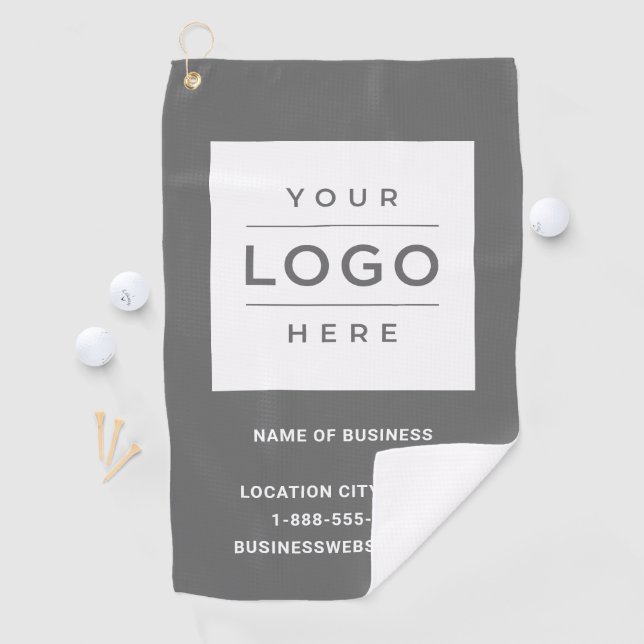 Toalla De Golf Marca personalizado Gray Business Logo Company (In situ)