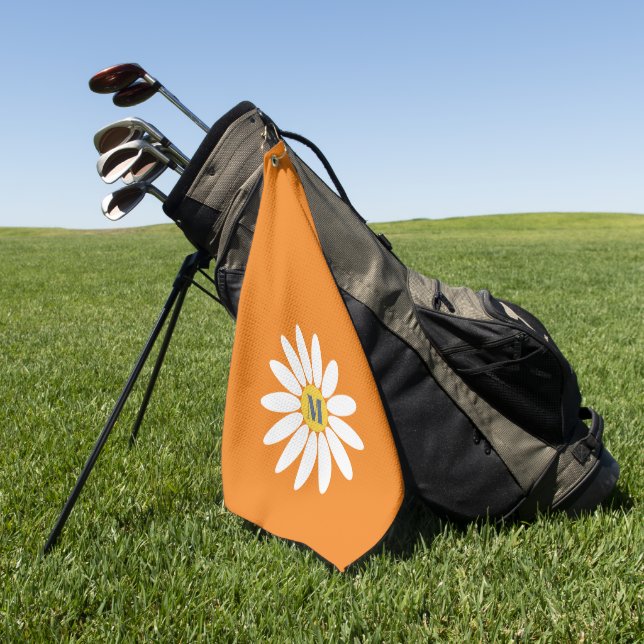Toalla De Golf Margarita con inicial naranja (Verde)