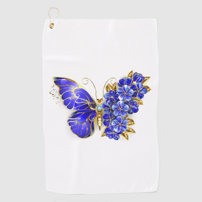 Toalla De Golf Mariposa Flor Zafiro (Anverso)