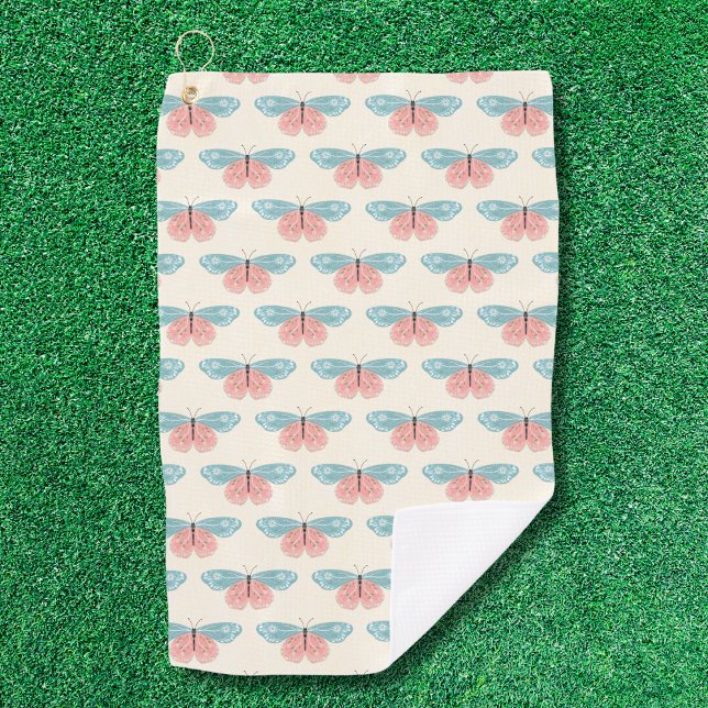 Toalla De Golf Mariposas Boho Sobre Fondo Amarillo Claro (Subido por el creador)