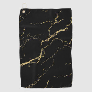 Toalla De Golf Mármol negro y dorado agudo