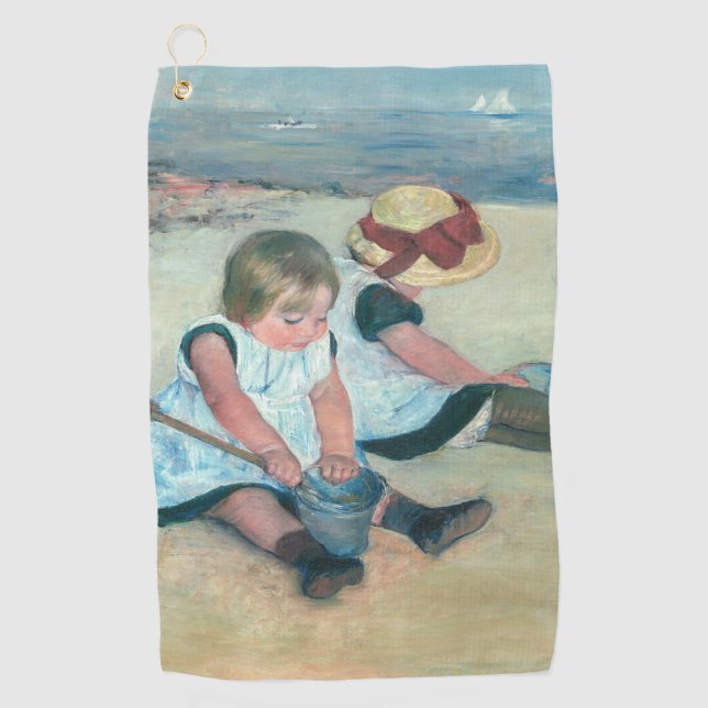 Toalla De Golf Mary Cassatt - Niños jugando en la playa (Anverso)