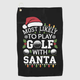 Toalla De Golf Más Probable Que Juegue Golf Con Santa Familia Nav