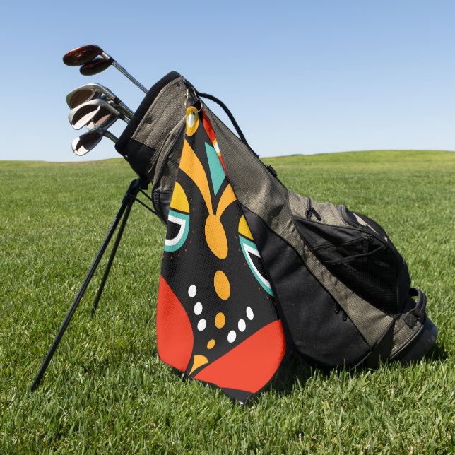 Toalla De Golf Máscara tribal rasta (Verde)