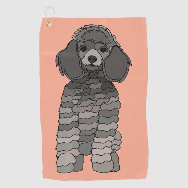 Toalla De Golf Mascota de perro caniche (Anverso)