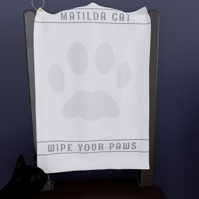 Toalla De Golf Mascota Paw Impresión Personalizado White Golf Toa (Purrfect golf towel for your pet. Just add your name!)