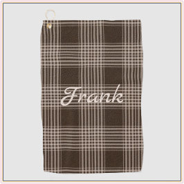 Toalla De Golf Masculino marrón y beige plateado