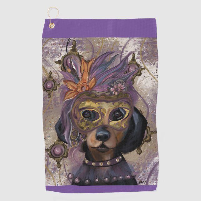 TOALLA DE GOLF MASQUERADE DOXIE  ARTE      (Anverso)