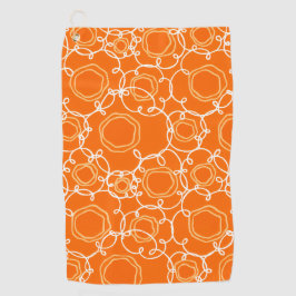 Toalla De Golf Matriz floral abstracta (naranja) Arte fino