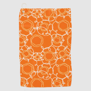 Toalla De Golf Matriz floral abstracta (naranja) Arte fino