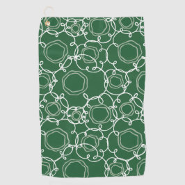 Toalla De Golf Matriz floral abstracta (verde oscuro) Arte fino