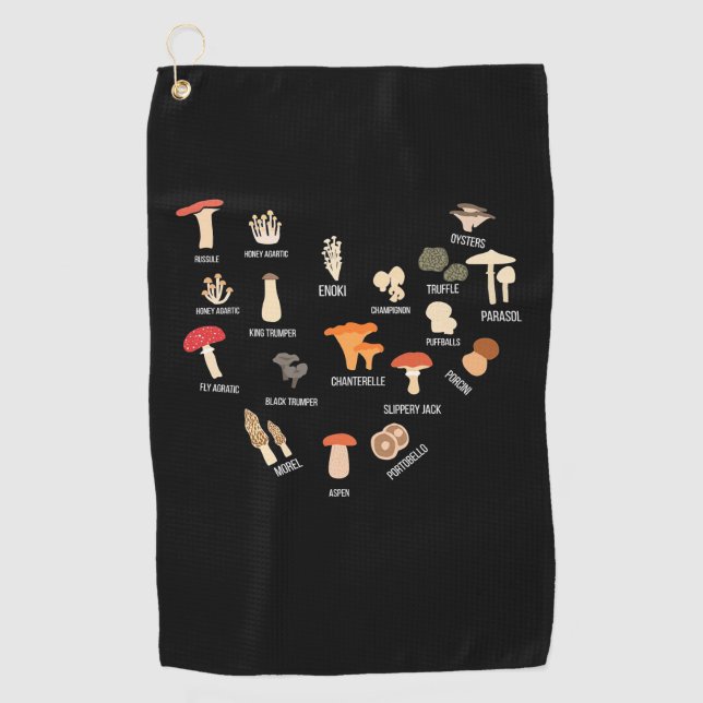 Toalla De Golf Me encantan los hongos (Anverso)