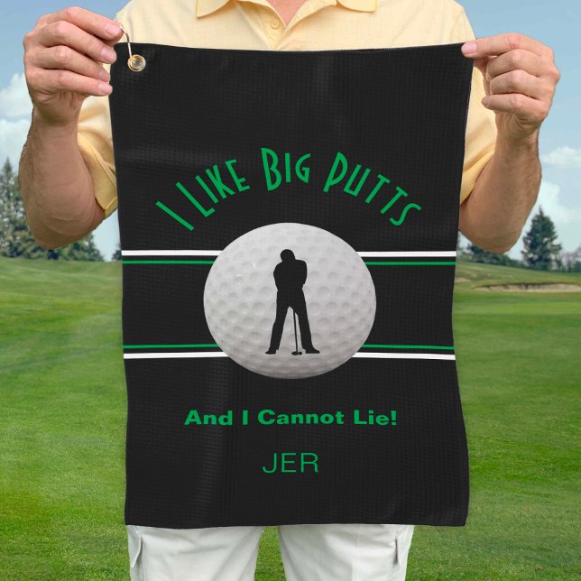 Toalla De Golf Me Gusta Big Putts Golf Humor Black Funny Moderno (Subido por el creador)