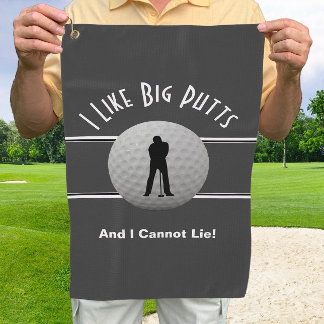 Toalla De Golf Me Gusta Big Putts Golf Humor Divertido Blanco Gri (Subido por el creador)