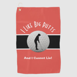 Toalla De Golf Me Gusta Big Putts Golf Humor Divertido Rojo Negro
