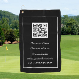 Toalla De Golf Medios sociales QR Código profesional negro escane