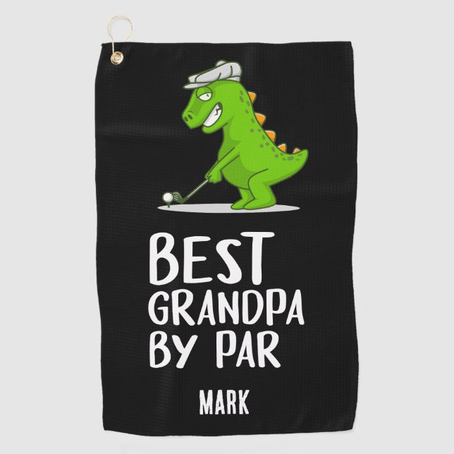 Toalla De Golf Mejor abuelo de Par Abuelo divertido Dinosaurio (Anverso)