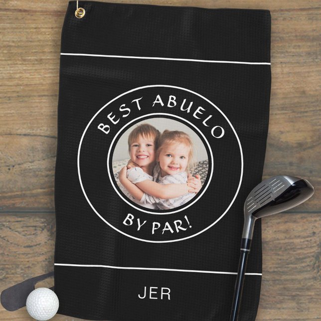 Toalla De Golf Mejor Abuelo De Par Golfer Regalo Moderno De Fotog (Best Abuelo By Par Golfer Modern Photo Gift Black Golf Towel)