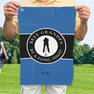 Toalla De Golf Mejor Abuelo Golfista Monogramado Deportes Azul Ne