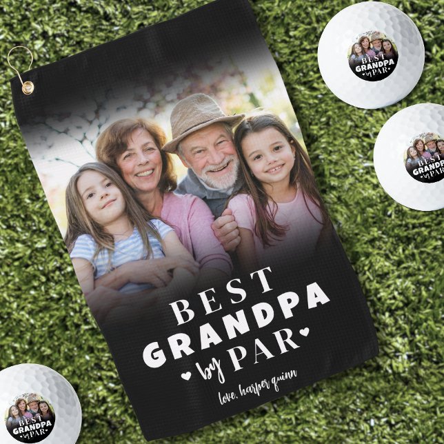 Toalla De Golf Mejor Abuelo Por Foto De Par (Best Grandpa By Par Photo Golf Towel)