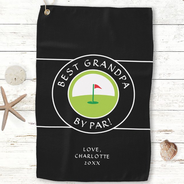 Toalla De Golf Mejor Abuelo Por Par | Día del Padre Divertido Per (Best Grandpa By Par | Fun Father's Day Custom Golf Towel)