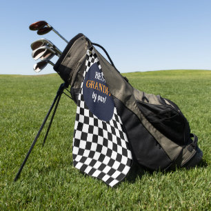 Toalla De Golf Mejor cheque en blanco y negro moderno para el abu