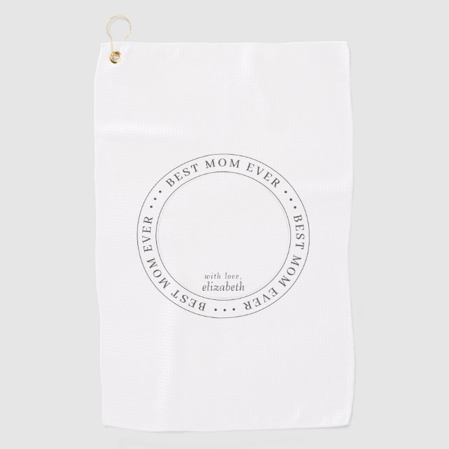 Toalla De Golf Mejor foto simple de mamá de todos los tiempos (Anverso)