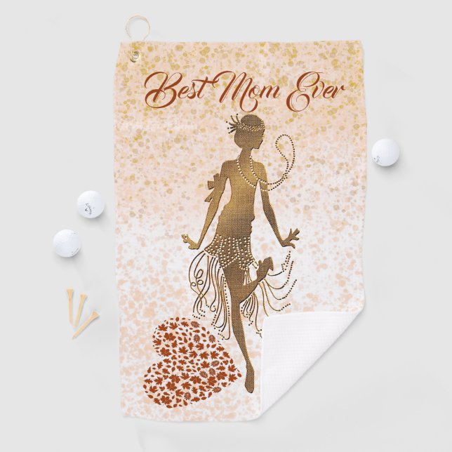 Toalla De Golf Mejor mamá bailarina de corazón espiral Diversión  (In situ)