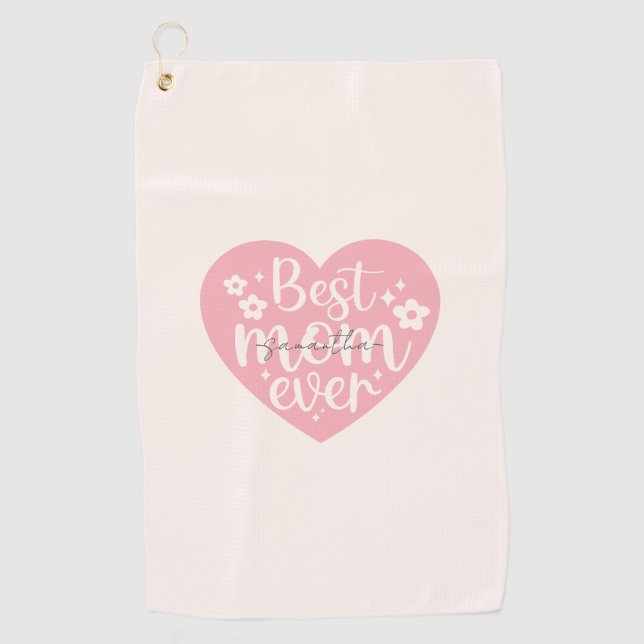 Toalla De Golf Mejor Mamá de la Historia - Corazón (Anverso)