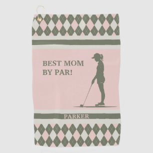 Toalla De Golf Mejor Mamá De Par Monogrammed