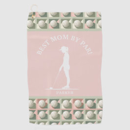 Toalla De Golf Mejor Mamá De Par Pink Monogramada