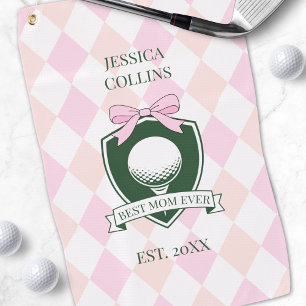 Toalla De Golf Mejor Mamá del Mundo Rosa Dama Golfista Moderna Dí