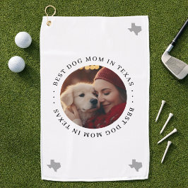 Toalla De Golf Mejor Mamá Perro en Texas Foto Personalizada
