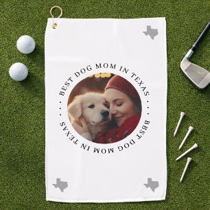 Toalla De Golf Mejor Mamá Perro en Texas Foto Personalizada