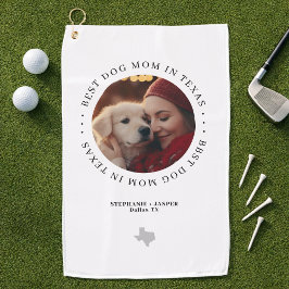 Toalla De Golf Mejor Mamá Perro en Texas Foto Personalizada
