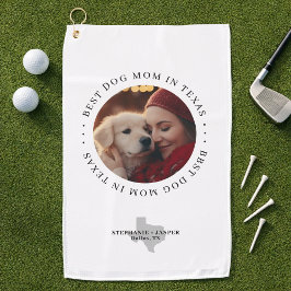Toalla De Golf Mejor Mamá Perro en Texas Foto Personalizada