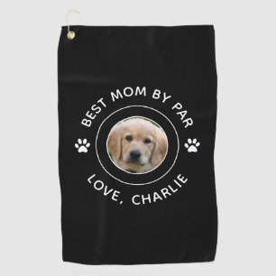 Toalla De Golf Mejor mamá por impresión de pata de perro par foto