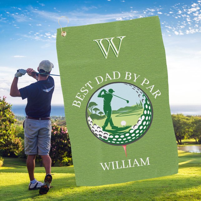 TOALLA DE GOLF * MEJOR PADRE DE APELLIDO PERSONALIZADO MONOGRAM (Subido por el creador)