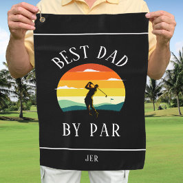 Toalla De Golf Mejor Papá De Par Golfer Silhouette Black White
