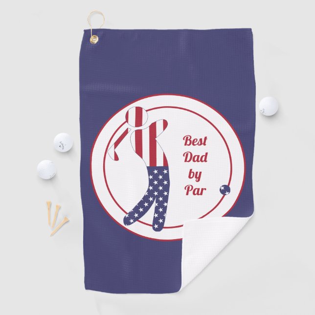 Toalla De Golf Mejor papá de Par| Jugador de golf Bandera America (In situ)