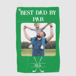 Toalla De Golf Mejor papá de Par Photo Initials Gift para Dad Gre