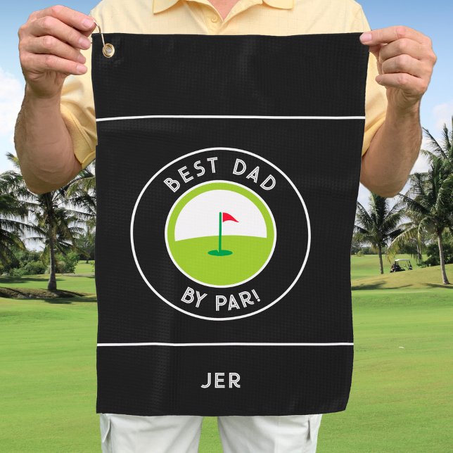 Toalla De Golf Mejor Papá De Par Que Divertido Golfer Moderno Bla (Best Dad By Par Ever Fun Modern Golfer Black White Golf Towel)